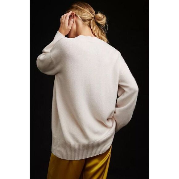 Anthropologie Kerri Rosenthal Cashmere Sweater Maggie Good Roots Pearl MED NEW - Picture 4 of 7